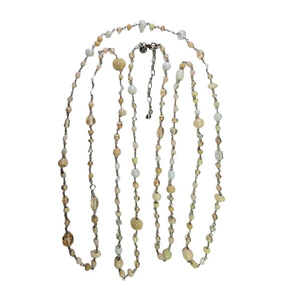 American Eagle Outfitter Glass Bead, Single Strand Chain Necklace 56” Long - Picture 2 of 6